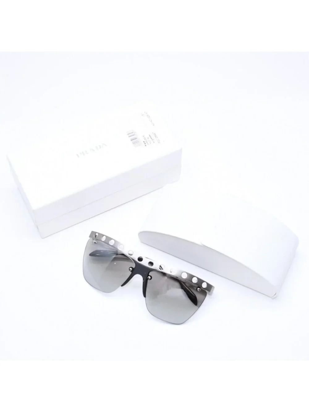 Prada Sunglasses Eyewear Metal Acetate Silver Black